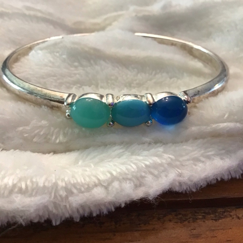 Vintage Estate Blue Moonglow Bangle Bracelet
